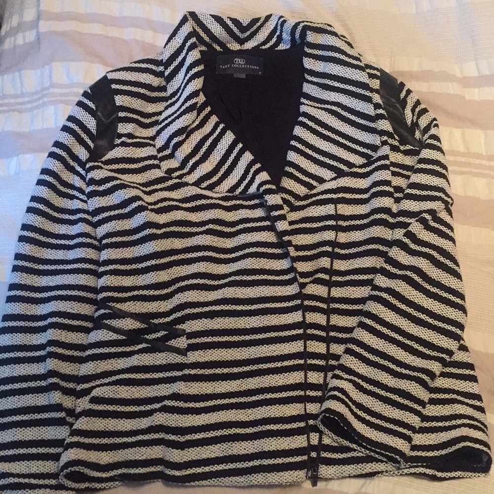 Striped Black & White Blazer Jacket